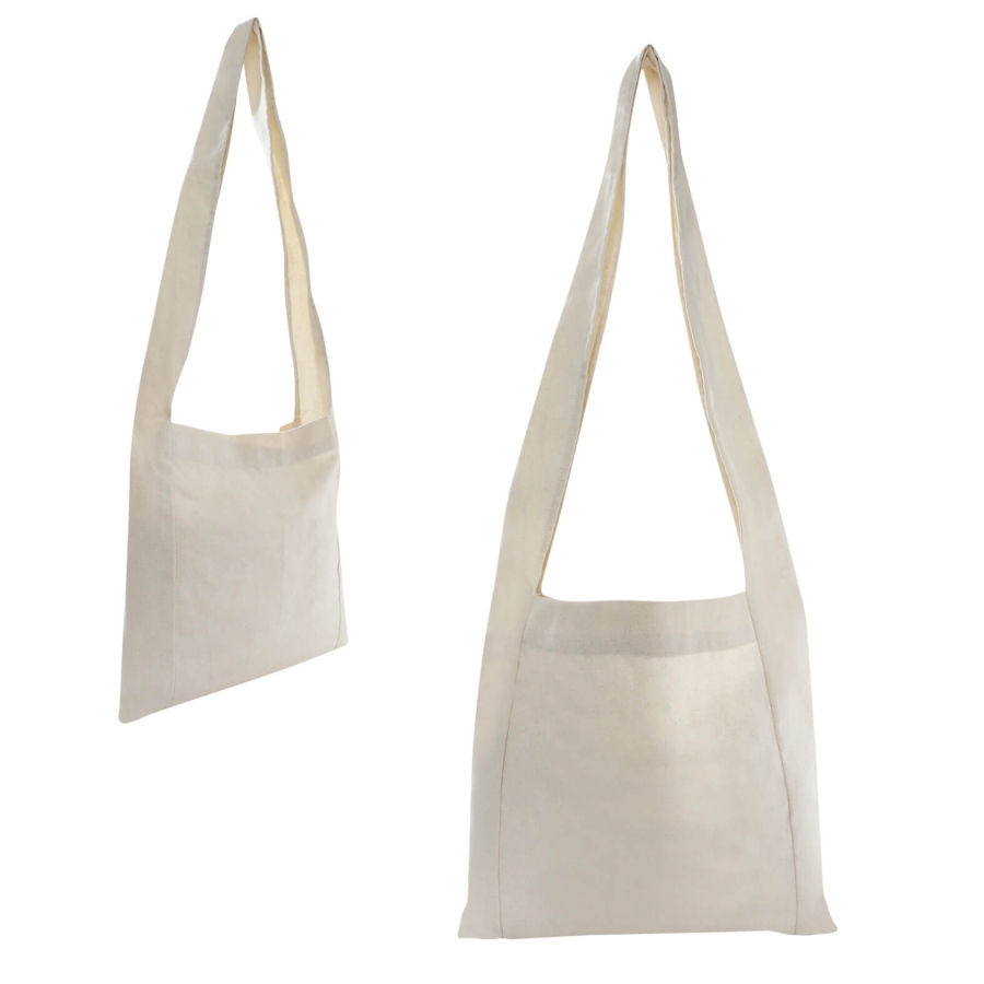 BOLSA DE ALGODÓN COSIDA Y CON ASA DE PECHO  F0229 