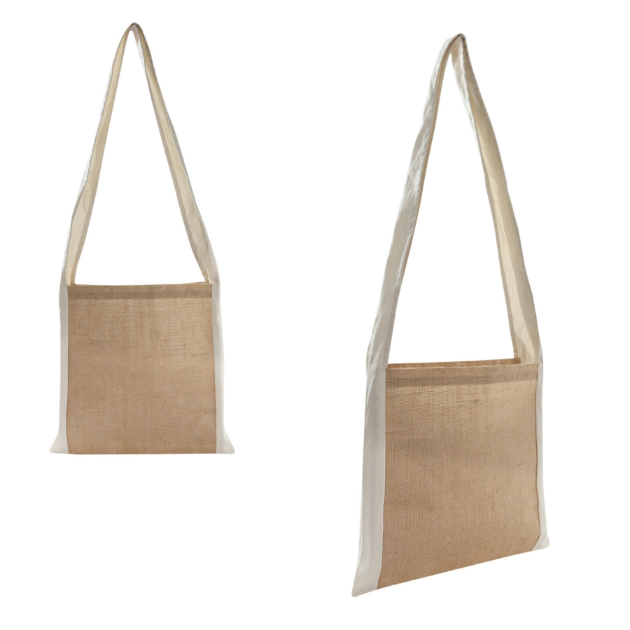 BOLSA DE YUTE LAMINADA, COSIDA Y CON ASAS  F0230