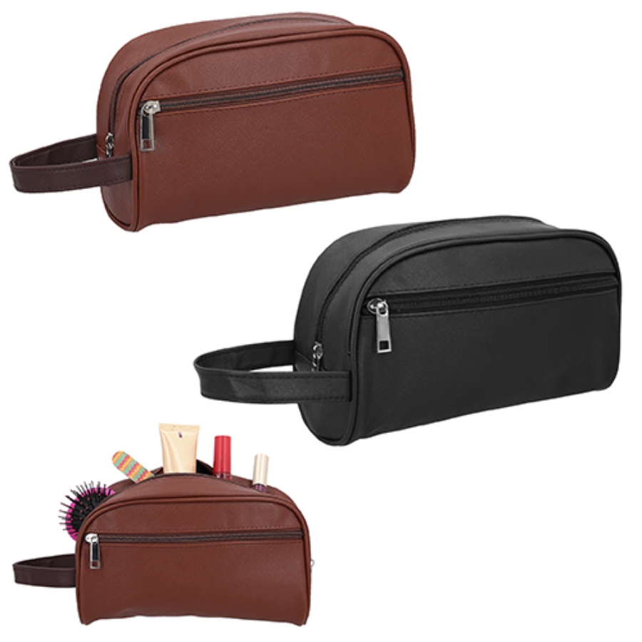 NECESER DE CURPIEL CON DOS COMPARTIMENTOS  F0326