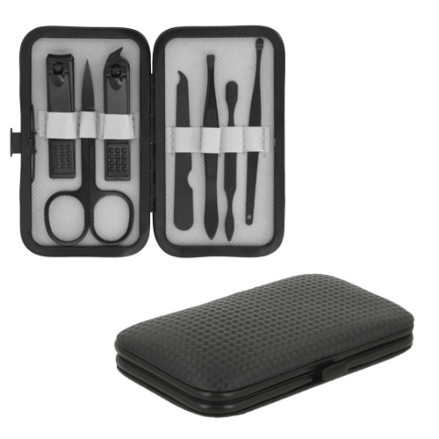 SET DE MANICURI EN ESTUCHE TIPO GAMUZA CON CIERRE. F0374