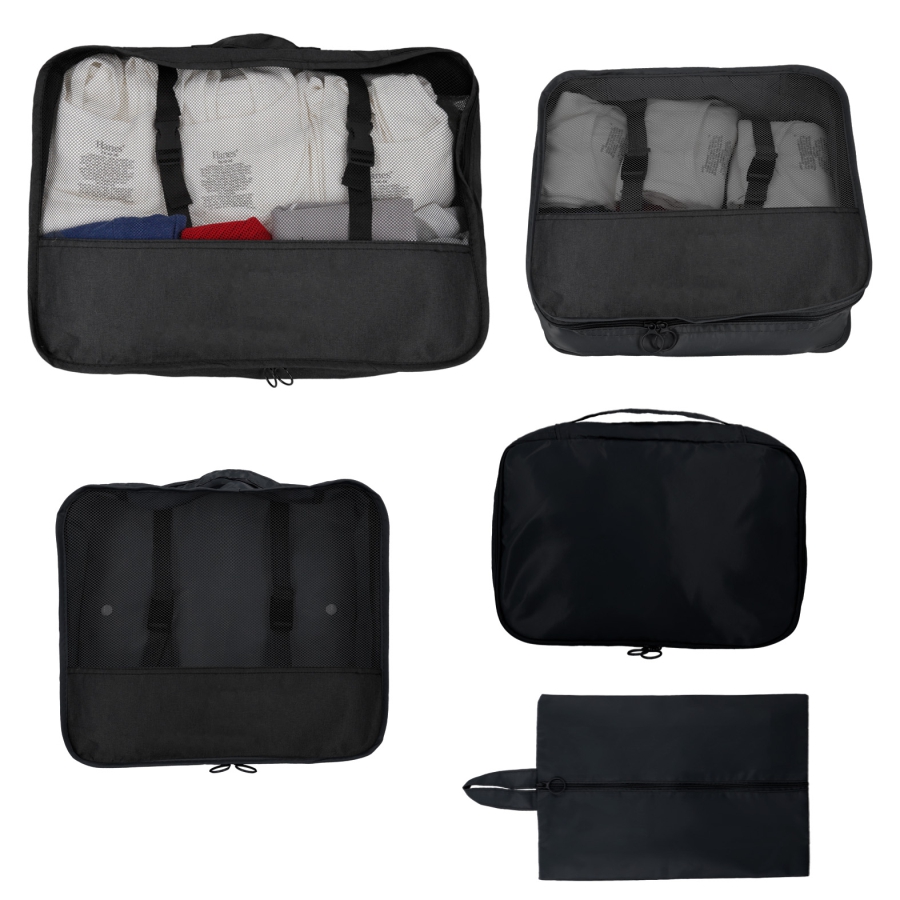 SET DE 5 BOLSAS ORGANIZADORAS DE EQUIPAJE F0388