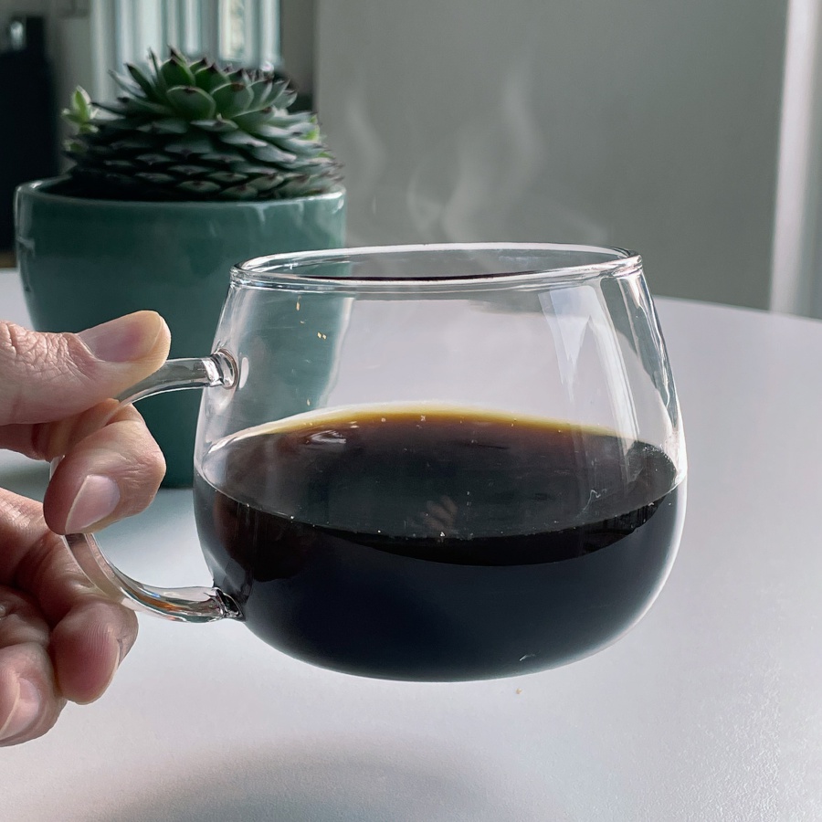 TAZA DE VIDRIO CON DISEÑO REDONDO  F0500