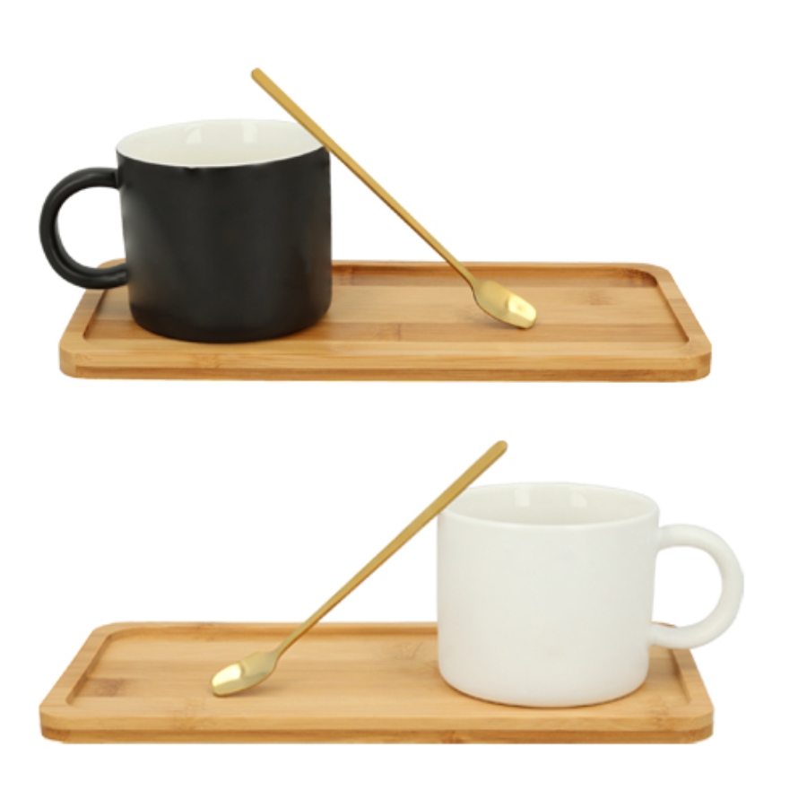 TAZA DE CERÁMICA CON CUCHARA DE ACERO F0524