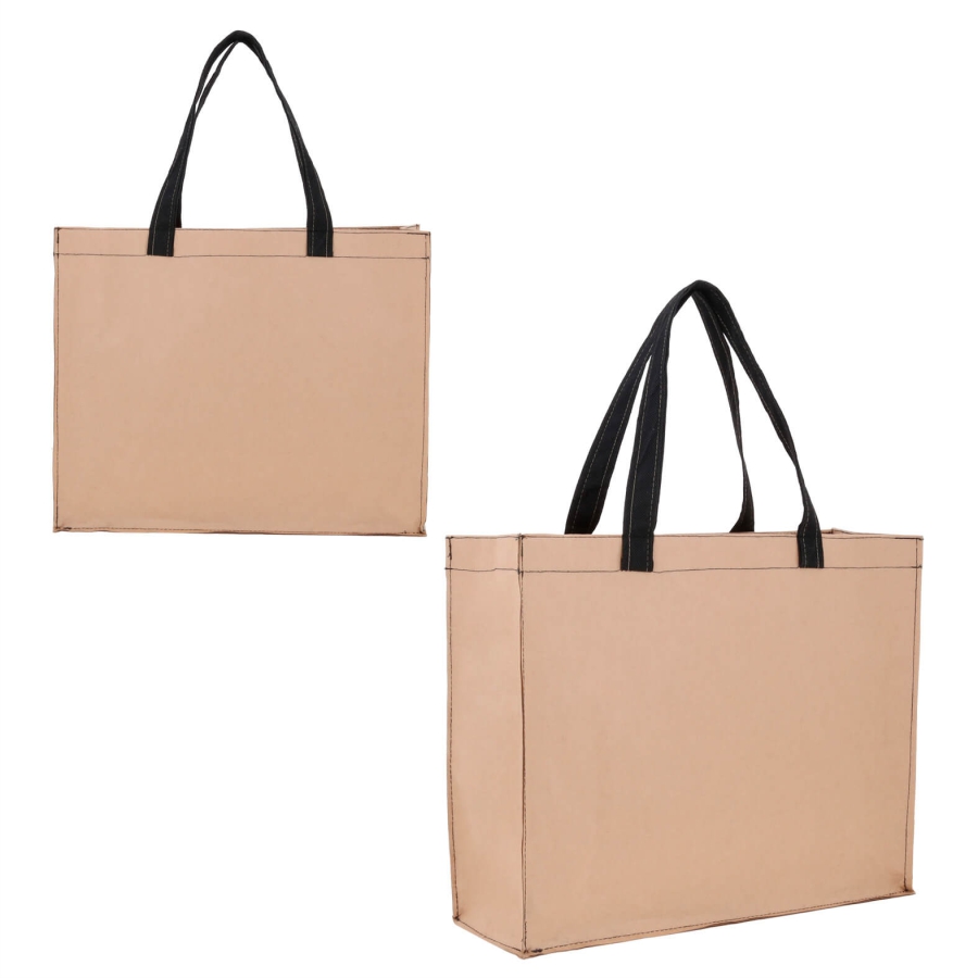 BOLSA ECOLÓGICA DE CARTÓN COSIDA Y ASA DE NON WOVEN. F0169