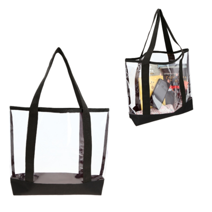 BOLSA PLÁSTICA TRANSPARENTE CON ASAS Y BASE DE POLIÉSTER F095